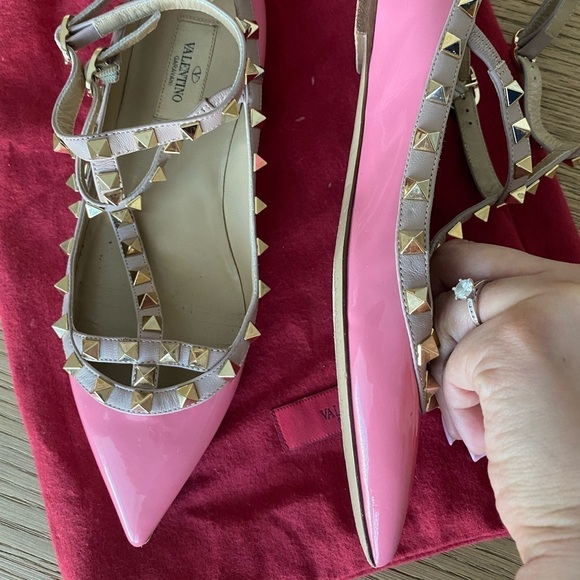 Valentino pink rock stud flats - Picture 9 of 12